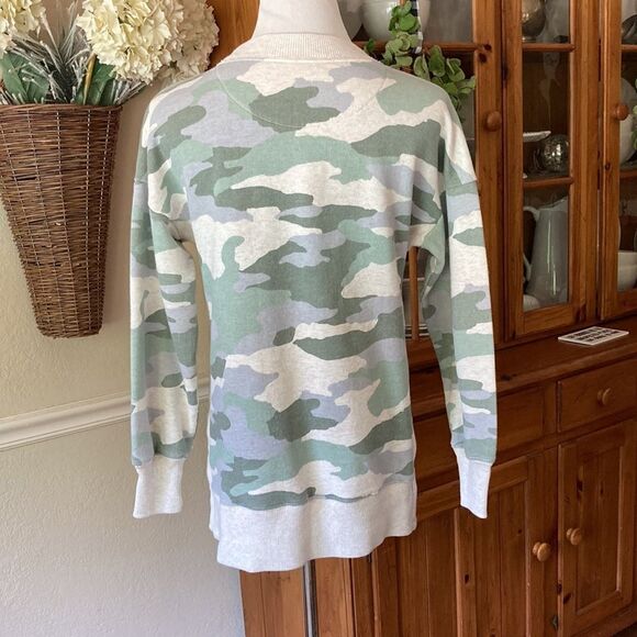 Aerie Good Vibes Desert Camo Oversized Crewneck Sweatshirt Size XS - Picture 7 of 14